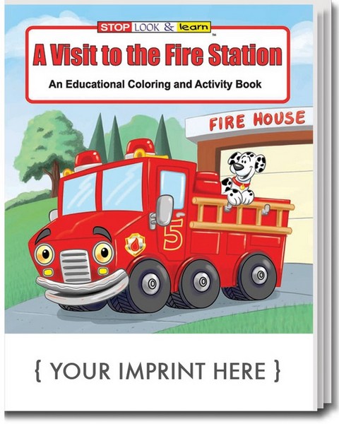 CS0191 A Visit To The Fire Station Coloring and Activity BOOK with Cus